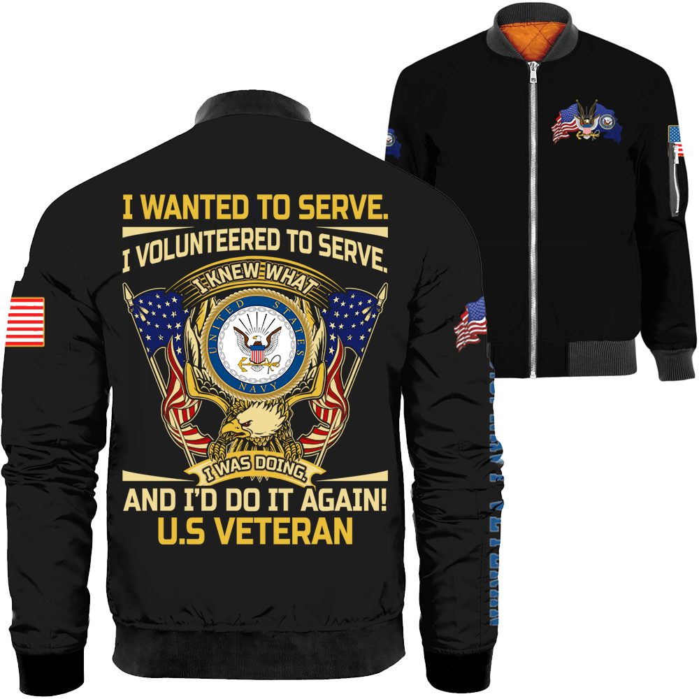 US Veteran Military Logo Bomber Jacket-Bomber-AllBranch-Veterans Nation