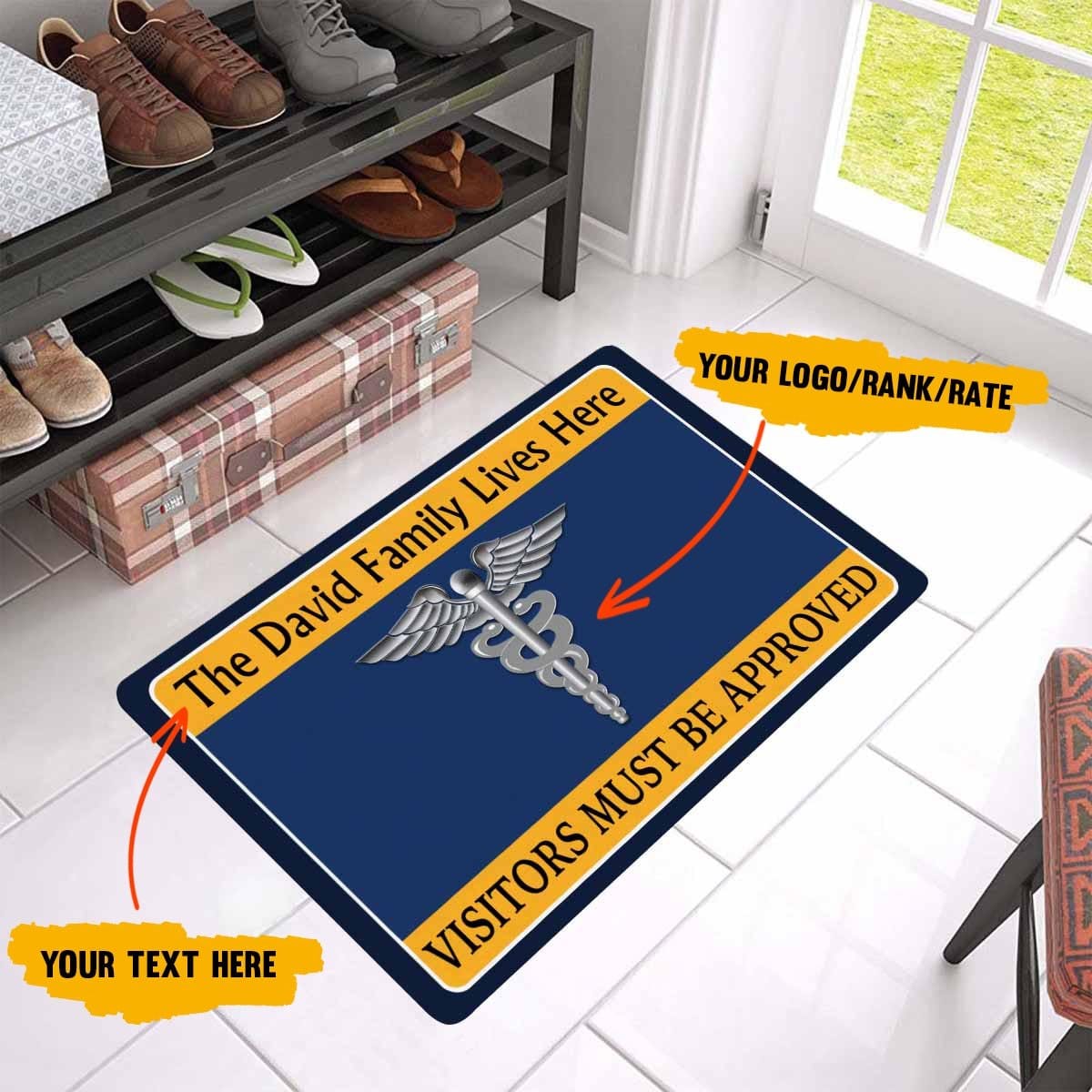 Personalize Doormat - Visitor Must Be Approved 23.6 x15.7 Inches-Doormat-Personalize-General-Veterans Nation