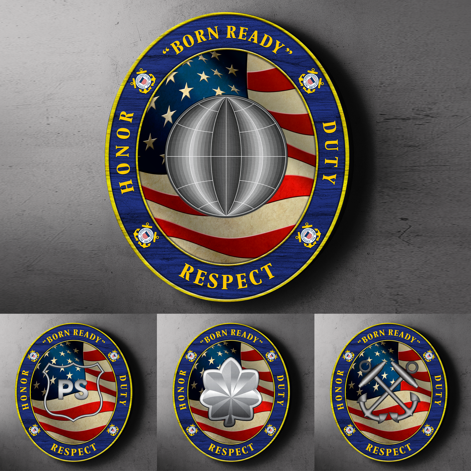 Custom Round Wood Sign, Military Mottos, Core Values With Military Ranks/Insignia-Round Sign-Veterans Nation