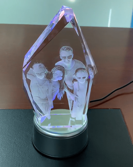 Personalized Custom 2D-3D Photo Engraving Crystal-Veterans Nation