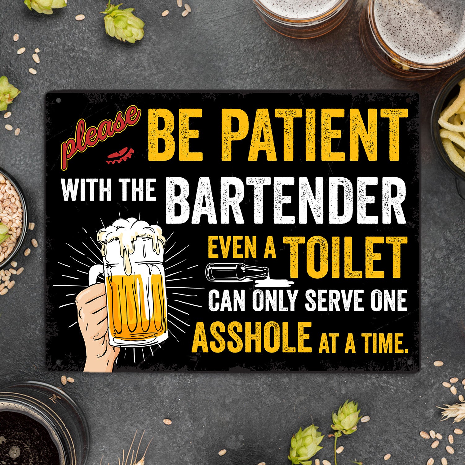 Please Be Patient With The Bartender-MetalSign-AllBranch-Veterans Nation