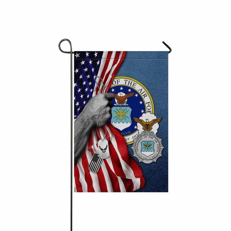 Half USA Flag With Military Ranks/Insignia D04 Garden Flag/Yard Flag 12 Inch x 18 Inch Twin-Side Printing-GDFlag-AllBranch-Veterans Nation