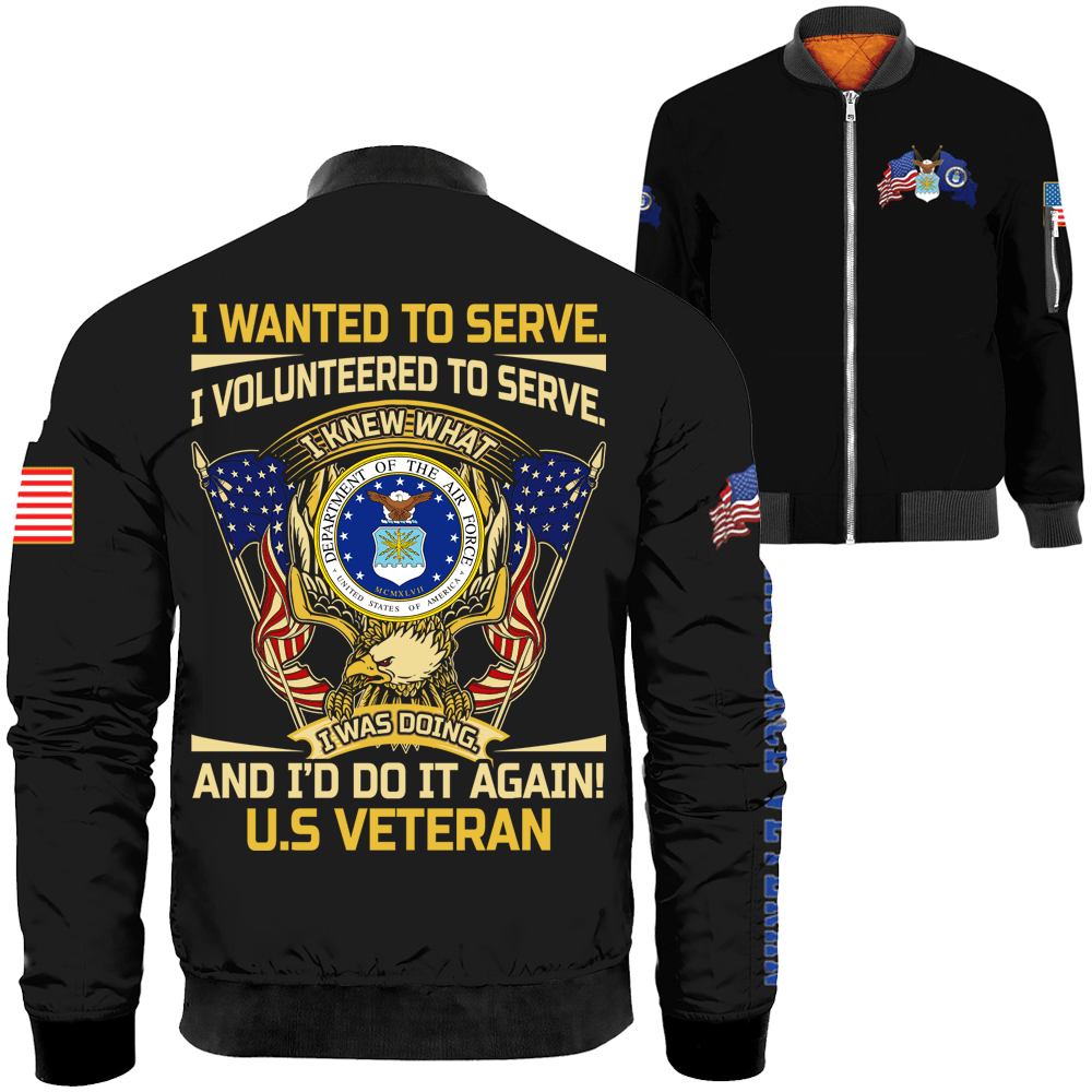 US Veteran Military Logo Bomber Jacket-Bomber-AllBranch-Veterans Nation