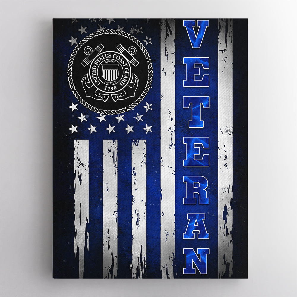 Black/White USA Flag Veteran Canvas 1.5in Frame-Housewares-Veterans Nation