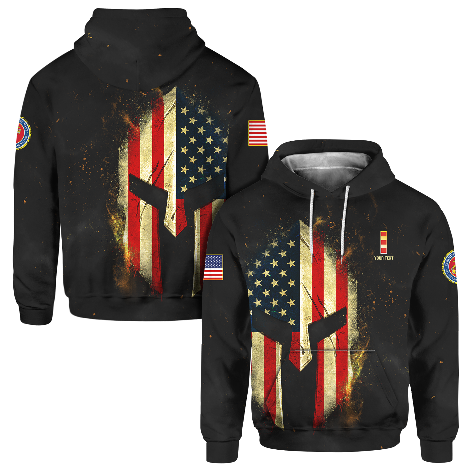 Custom 3D All Over Prints Hoodie, Personalized Name And Ranks, Spartan Warrior-AOV-Custom-Veterans Nation