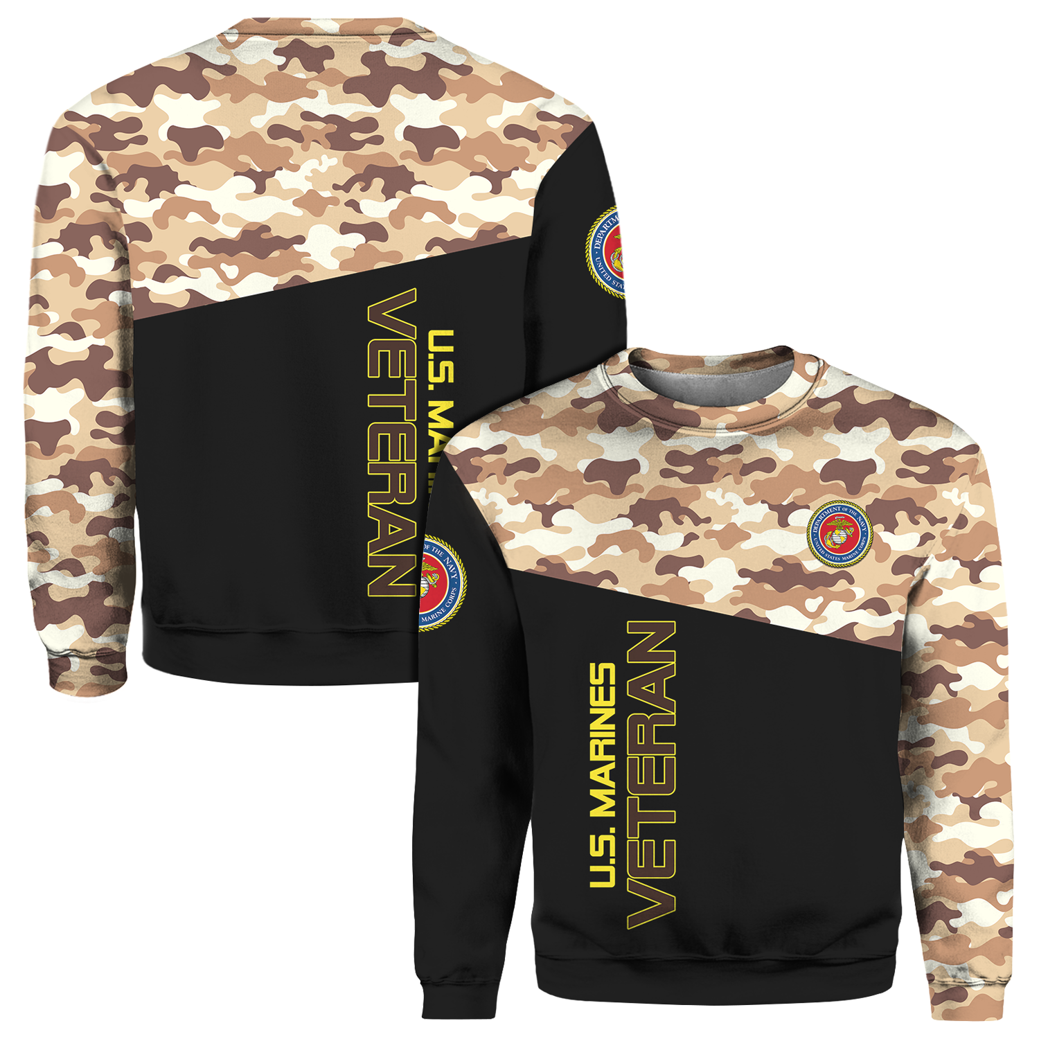 US Military Camo Uniform 3D All Over Prints Crewneck Sweatshirt-Full Printed Apparel-Veterans Nation