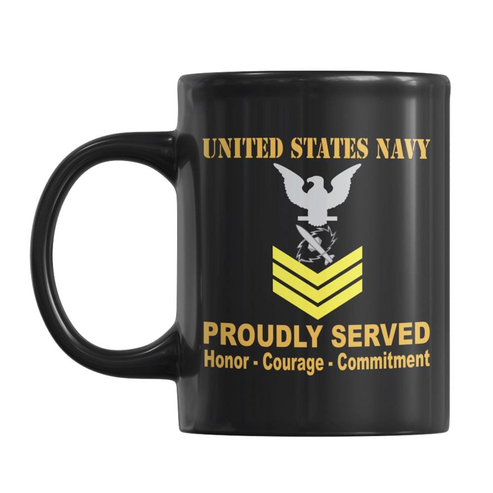 US Navy Missile Technician Navy MT E-6 Gold Stripe 11 oz. Black Mug-Mug-Navy-Rating-Veterans Nation