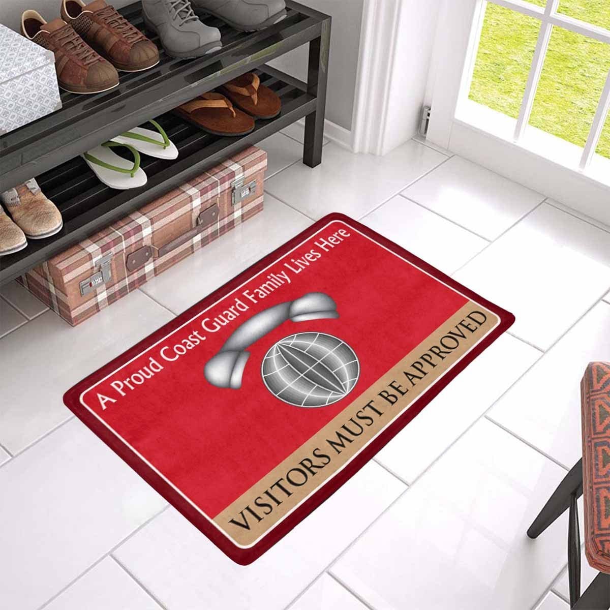 US Coast Guard Information Systems Technician IT Logo Family Doormat - Visitors must be approved (23.6 inches x 15.7 inches)-Doormat-USCG-Rate-Veterans Nation