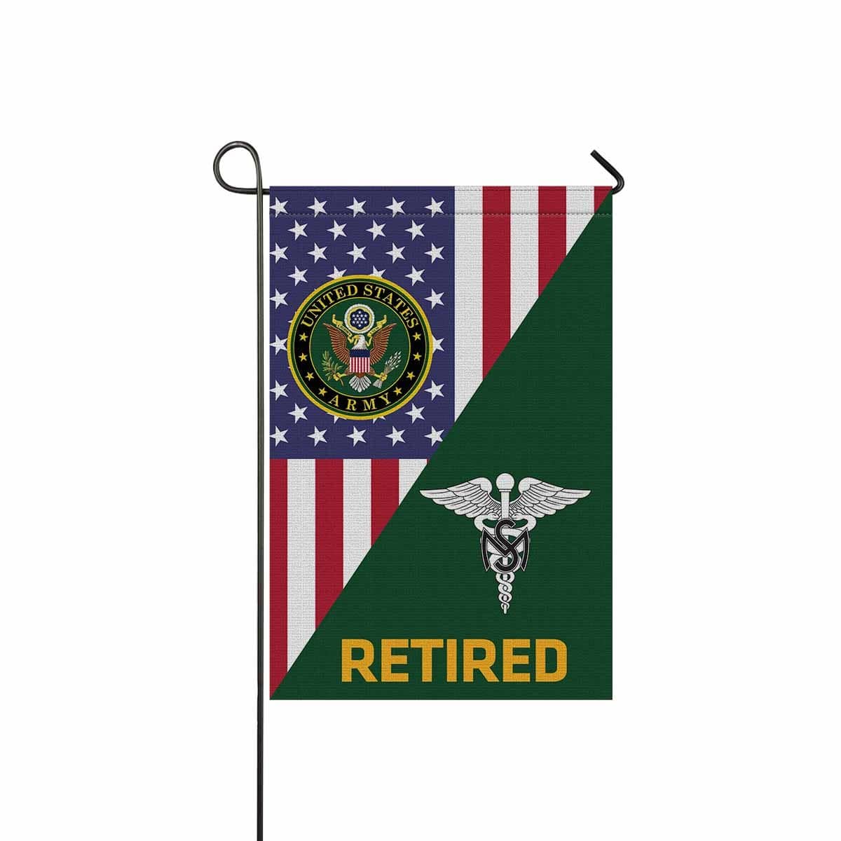 US Army Medical Service Corps Retired Garden Flag/Yard Flag 12 Inch x 18 Inch Twin-Side Printing-GDFlag-Army-Branch-Veterans Nation