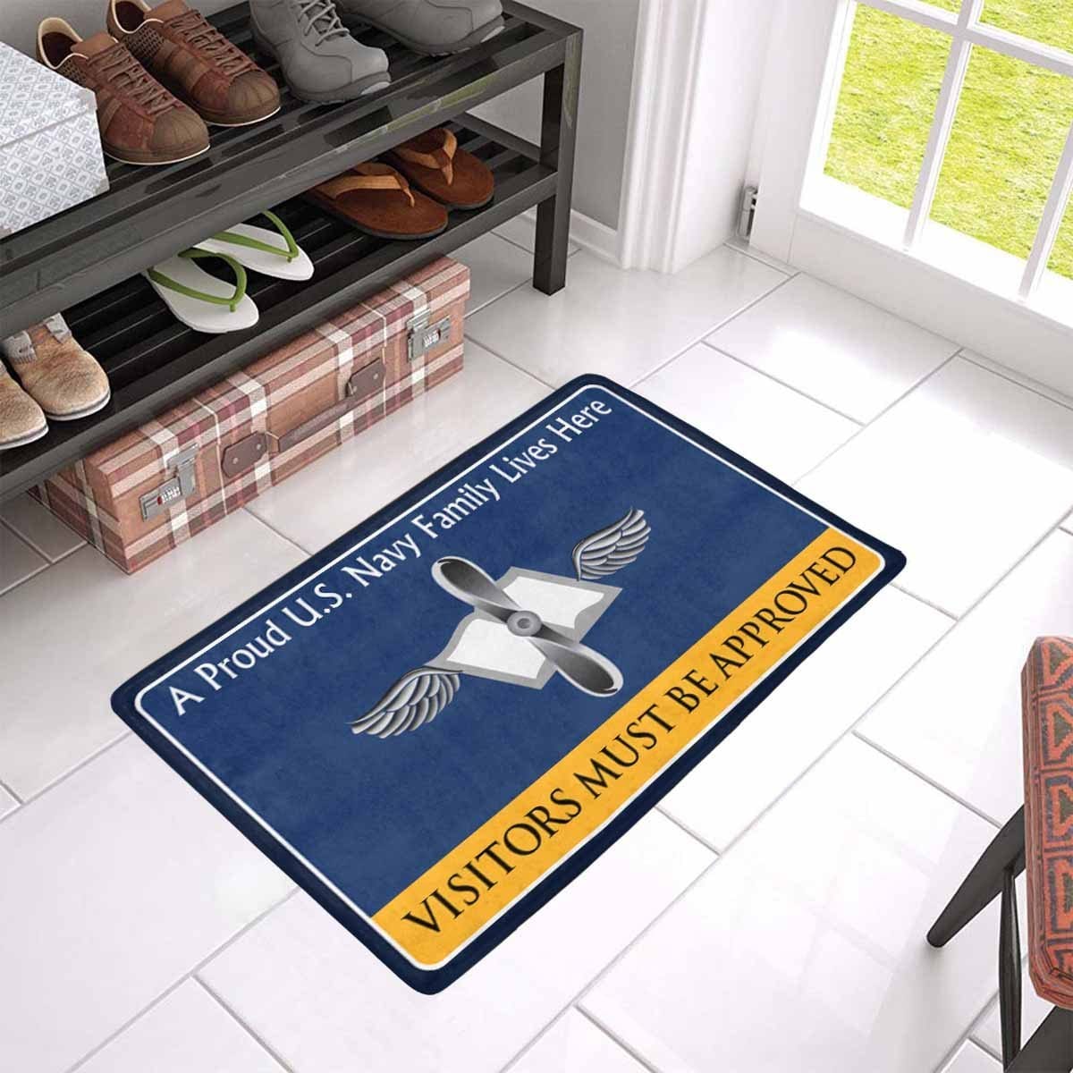 Navy Aviation Maintenance Administrationman Navy AZ Family Doormat - Visitors must be approved (23,6 inches x 15,7 inches)-Doormat-Navy-Rate-Veterans Nation