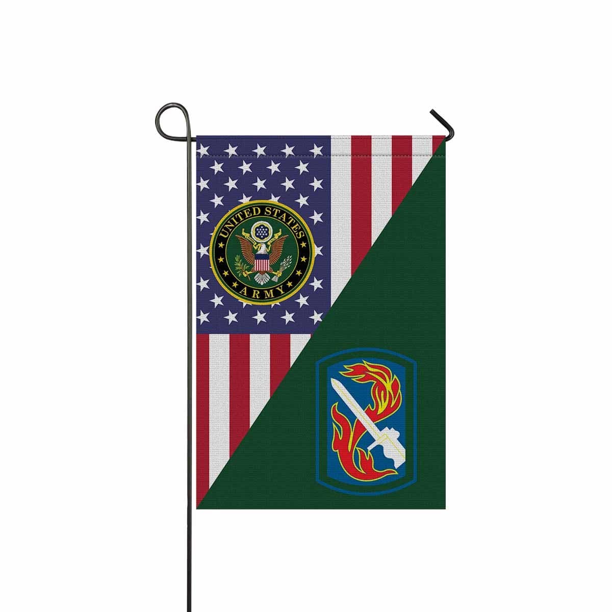 US ARMY 198TH INFANTRY BRIGADE Garden Flag/Yard Flag 12 inches x 18 inches Twin-Side Printing-GDFlag-Army-CSIB-Veterans Nation