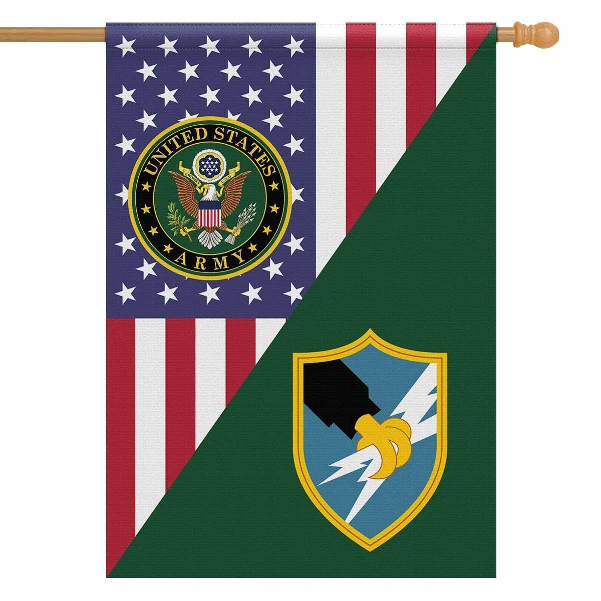 US Army Insignia With America Flag House Flag 28 Inch x 40 Inch Twin-Side Printing-HouseFlag-Army-Veterans Nation