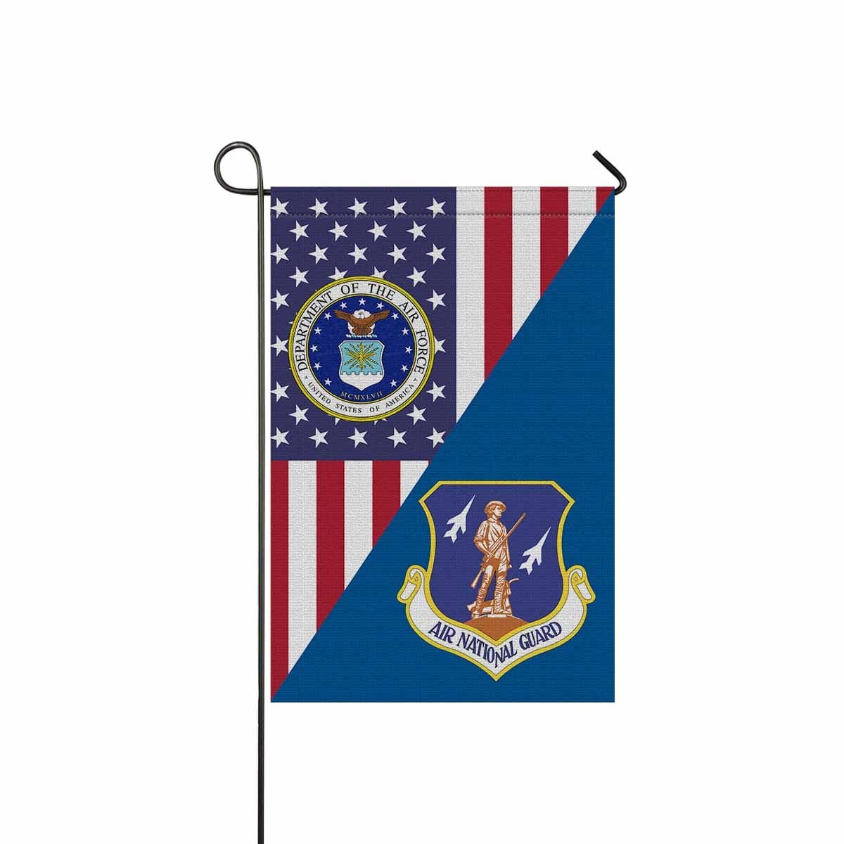 US Air Force Air National Guard Garden Flag/Yard Flag 12 inches x 18 inches Twin-Side Printing-GDFlag-USAF-Shield-Veterans Nation