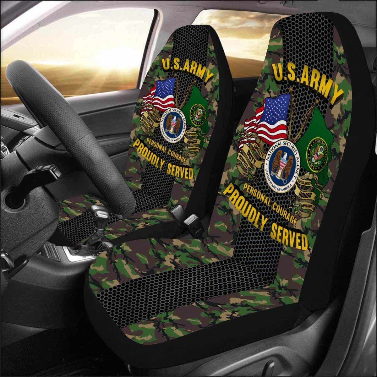 U.S National Security Agency Car Seat Covers (Set of 2)-SeatCovers-Army-Branch-Veterans Nation