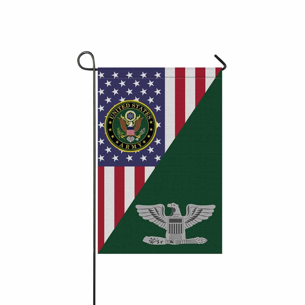 US Army O-6 Colonel O6 COL Field Officer Garden Flag/Yard Flag 12 Inch x 18 Inch Twin-Side Printing-GDFlag-Army-Ranks-Veterans Nation