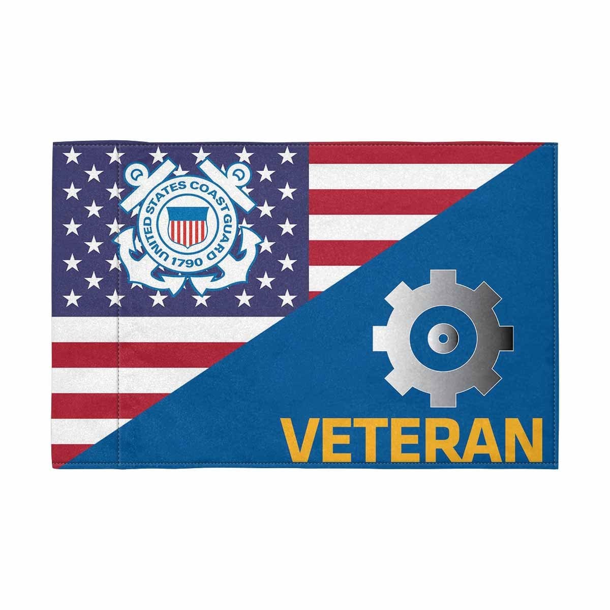 USCG MK Veteran Motorcycle Flag 9" x 6" Twin-Side Printing D01-MotorcycleFlag-USCG-Veterans Nation