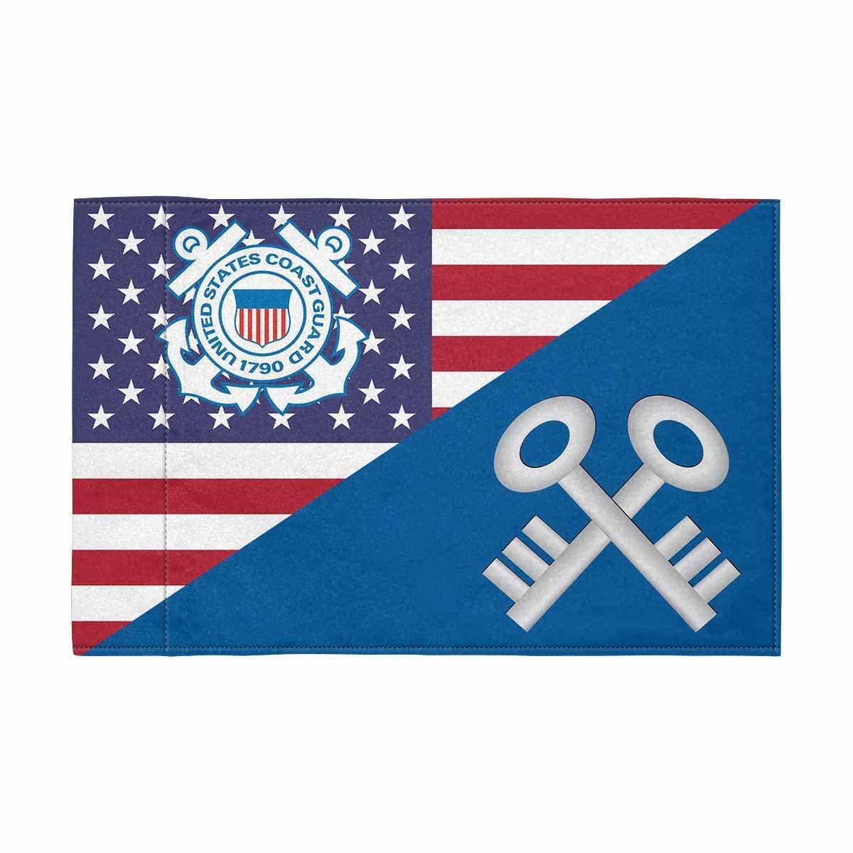 USCG SK Motorcycle Flag 9" x 6" Twin-Side Printing D01-MotorcycleFlag-USCG-Veterans Nation