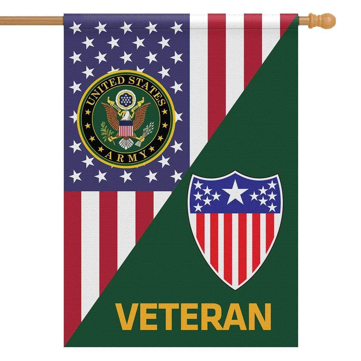 US Army Veteran Insignia With America Flag House Flag 28 Inch x 40 Inch Twin-Side Printing-HouseFlag-Army-Veterans Nation