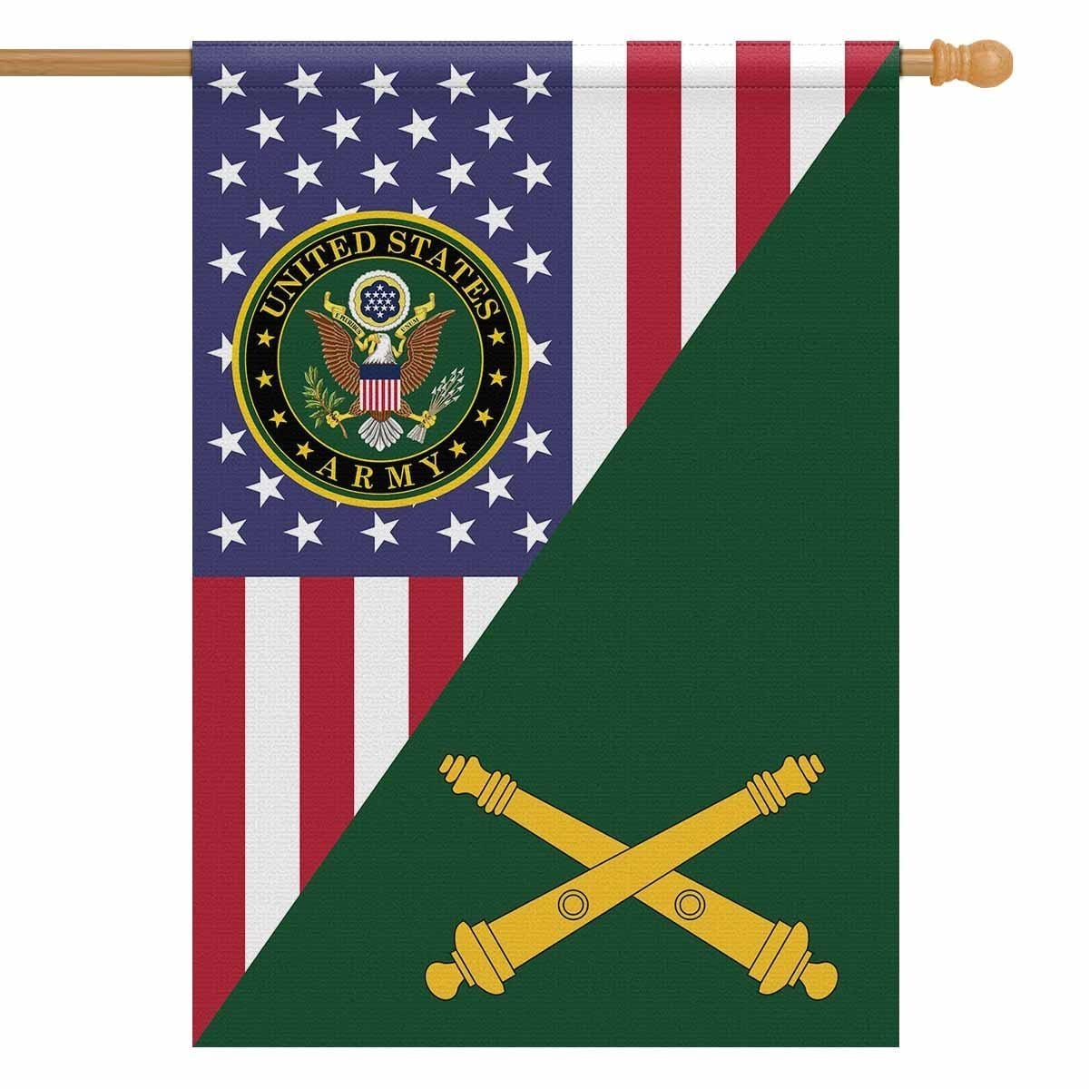 US Army Insignia With America Flag House Flag 28 Inch x 40 Inch Twin-Side Printing-HouseFlag-Army-Veterans Nation