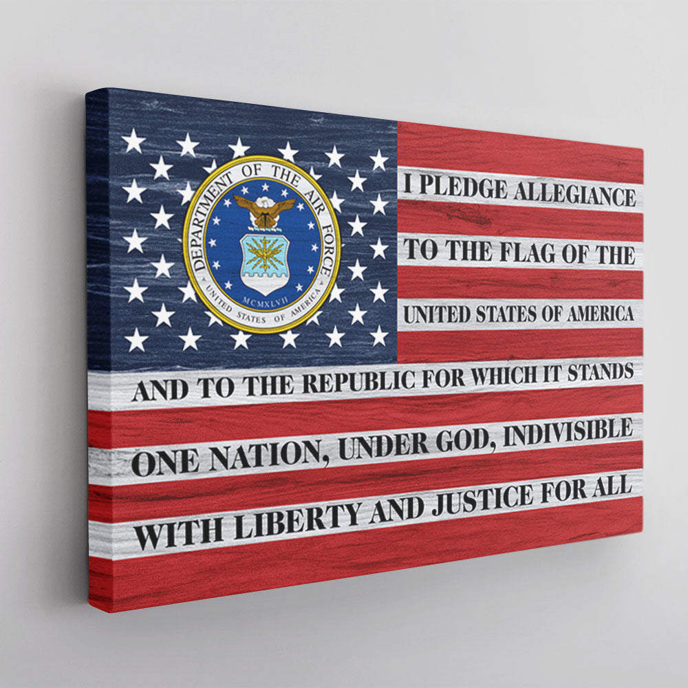 US Military, I Pledge Allegiance To The Flag Canvas 1.5in Frame-Housewares-Veterans Nation