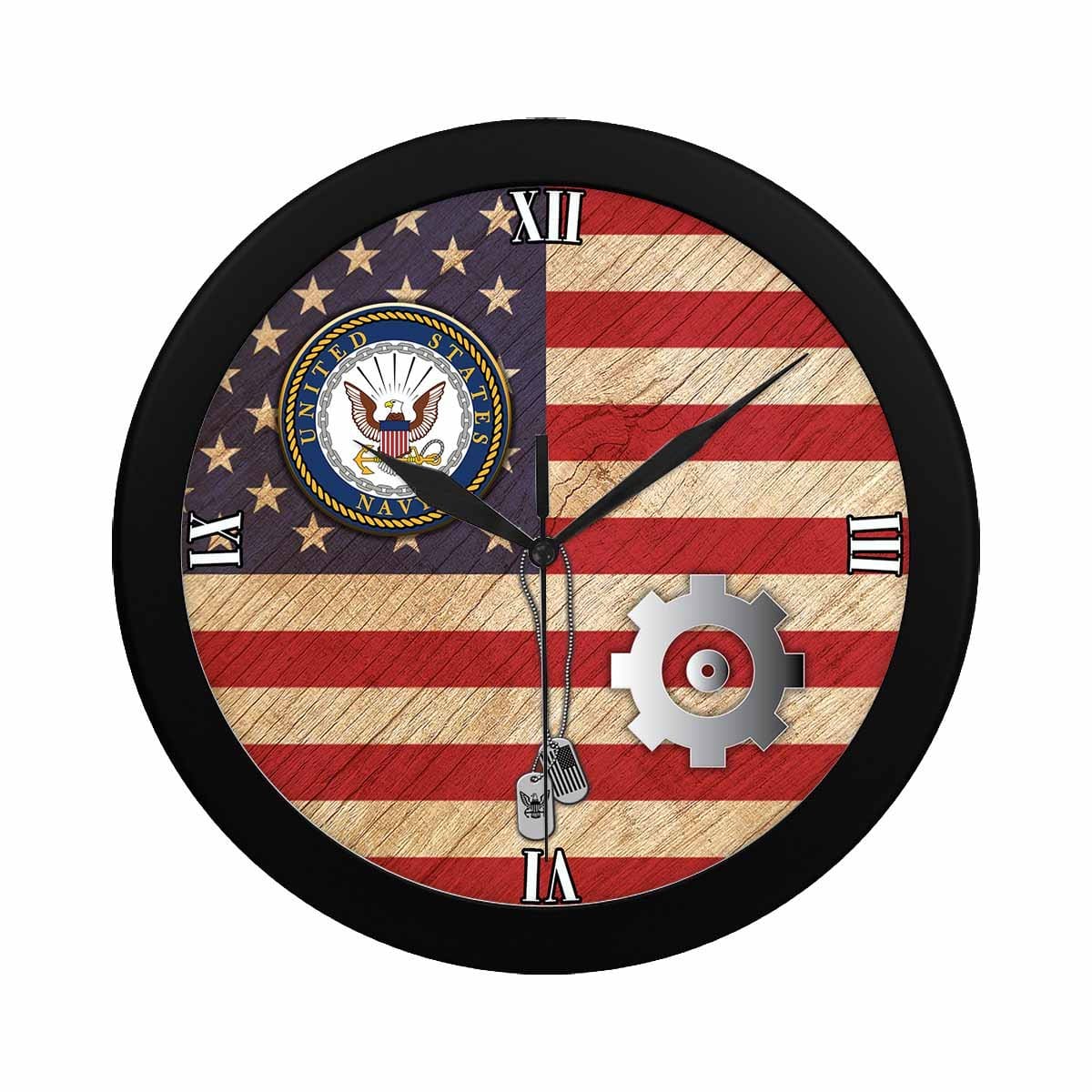 US Navy Engineman Navy EN Wall Clock-WallClocks-Navy-Rate-Veterans Nation