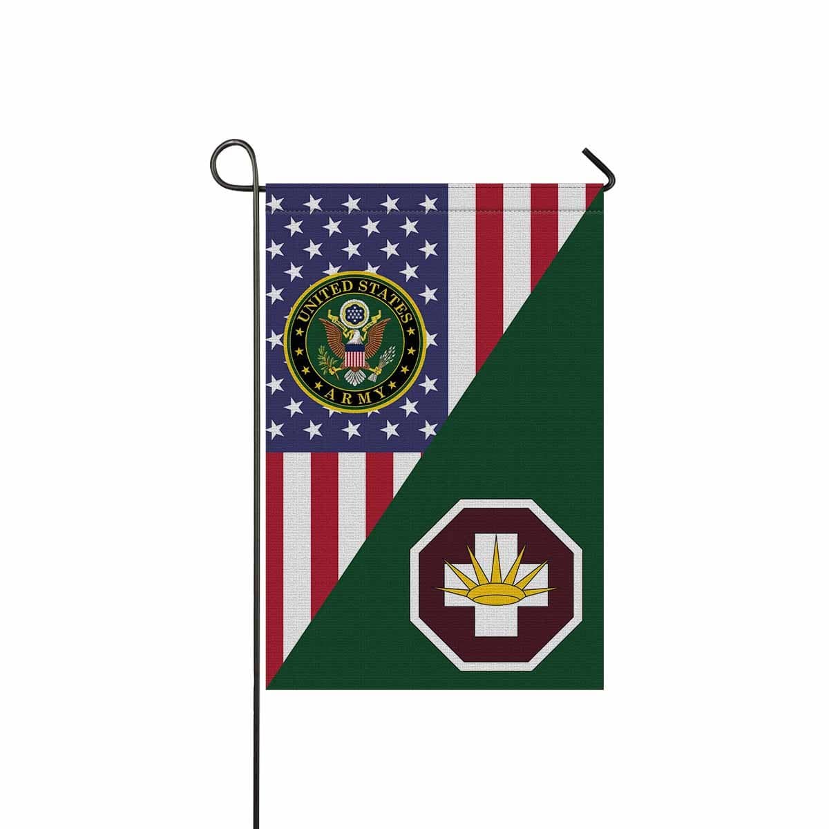 US ARMY 8TH MEDICAL BRIGADE Garden Flag/Yard Flag 12 inches x 18 inches Twin-Side Printing-GDFlag-Army-CSIB-Veterans Nation