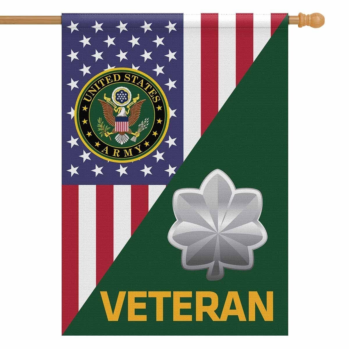 US Army Veteran Insignia With America Flag House Flag 28 Inch x 40 Inch Twin-Side Printing-HouseFlag-Army-Veterans Nation