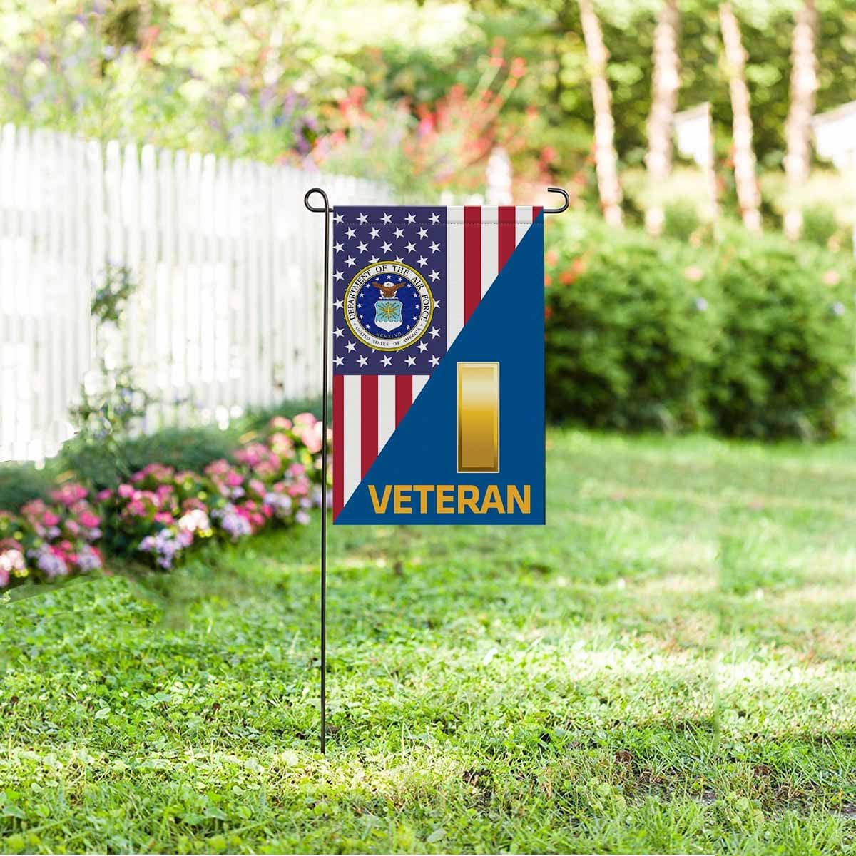 US Air Force O-1 Second Lieutenant 2d Lt O1 Commissioned Officer Veteran Garden Flag/Yard Flag 12 inches x 18 inches Twin-Side Printing-GDFlag-USAF-Ranks-Veterans Nation