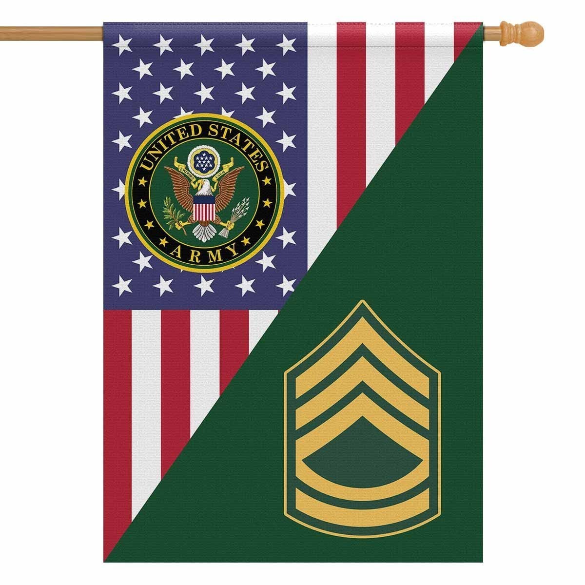 US Army Insignia With America Flag House Flag 28 Inch x 40 Inch Twin-Side Printing-HouseFlag-Army-Veterans Nation