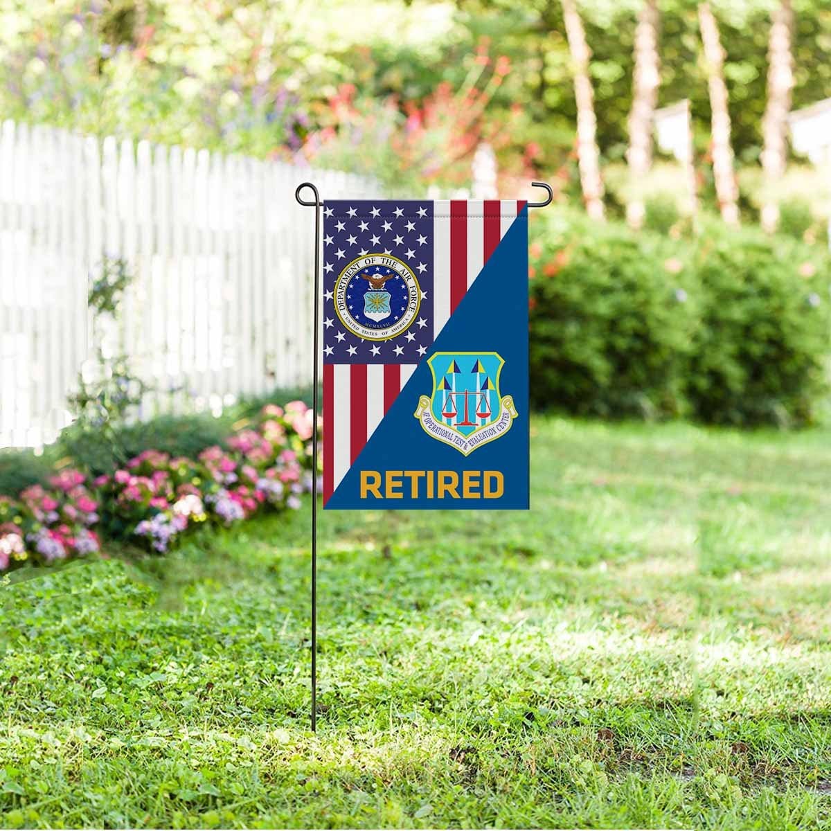 US Air Force Operational Test and Evaluation Center Retired Garden Flag/Yard Flag 12 inches x 18 inches Twin-Side Printing-GDFlag-USAF-Shield-Veterans Nation