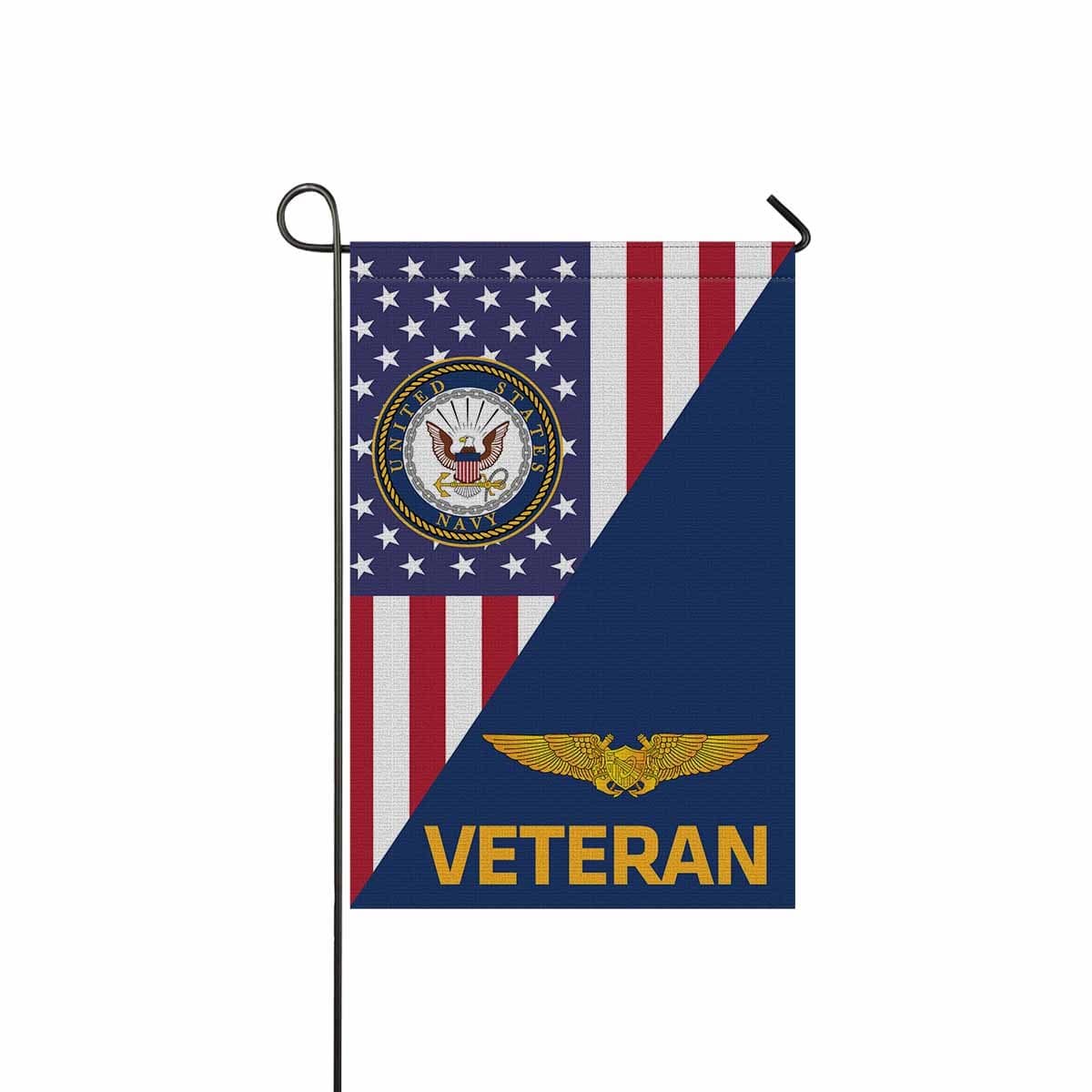 US Navy Naval Astronaut Flight Officer Veteran Garden Flag/Yard Flag 12 inches x 18 inches Twin-Side Printing-GDFlag-Navy-Badge-Veterans Nation