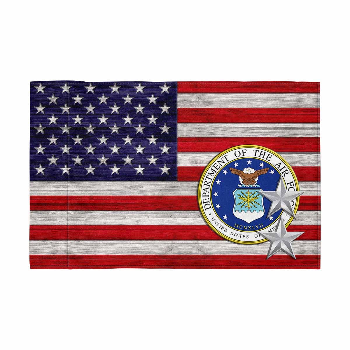 US Air Force O-8 Motorcycle Flag 9" x 6" Twin-Side Printing D02-MotorcycleFlag-USAF-Veterans Nation