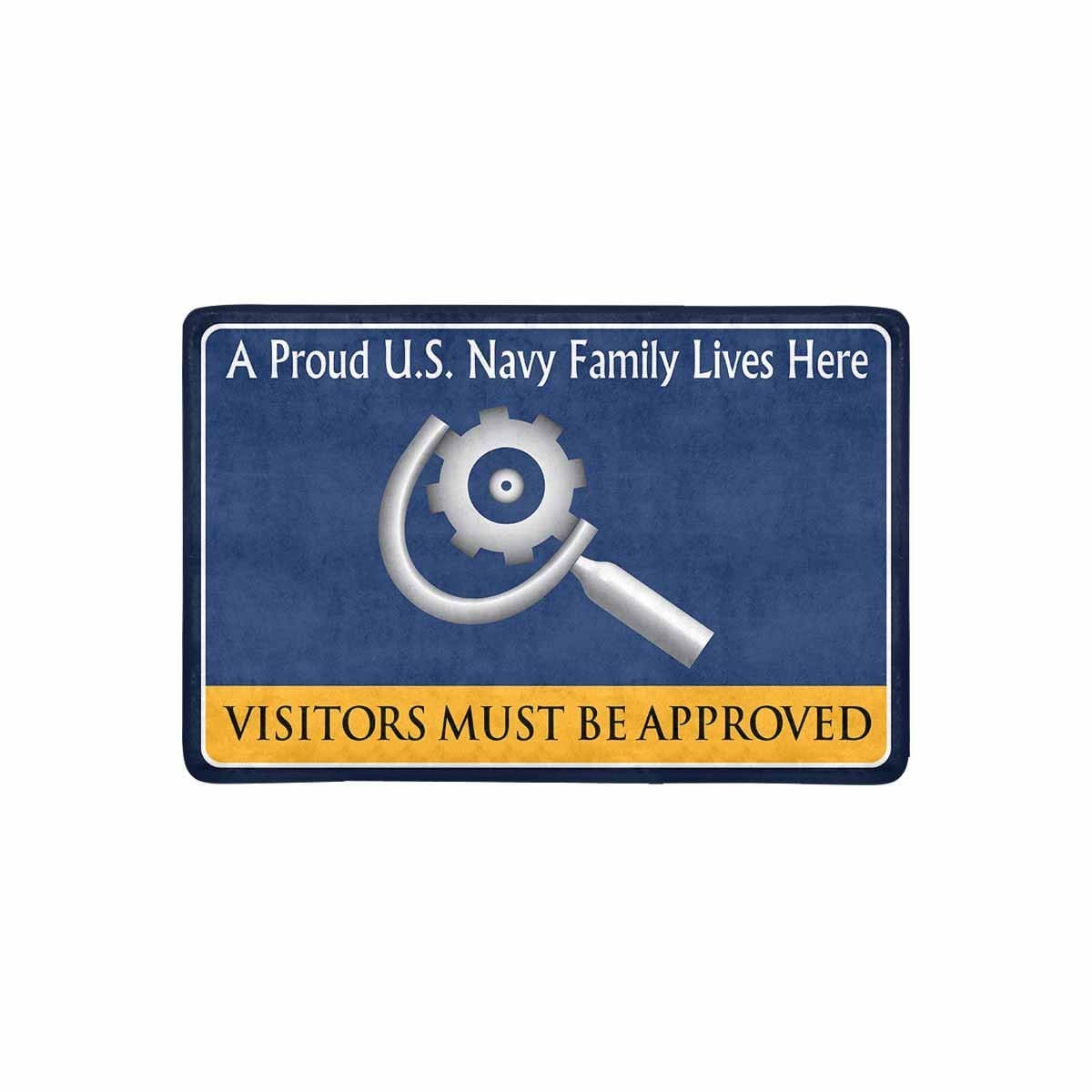 U.S Navy Machinery repairman Navy MR Family Doormat - Visitors must be approved (23,6 inches x 15,7 inches)-Doormat-Navy-Rate-Veterans Nation