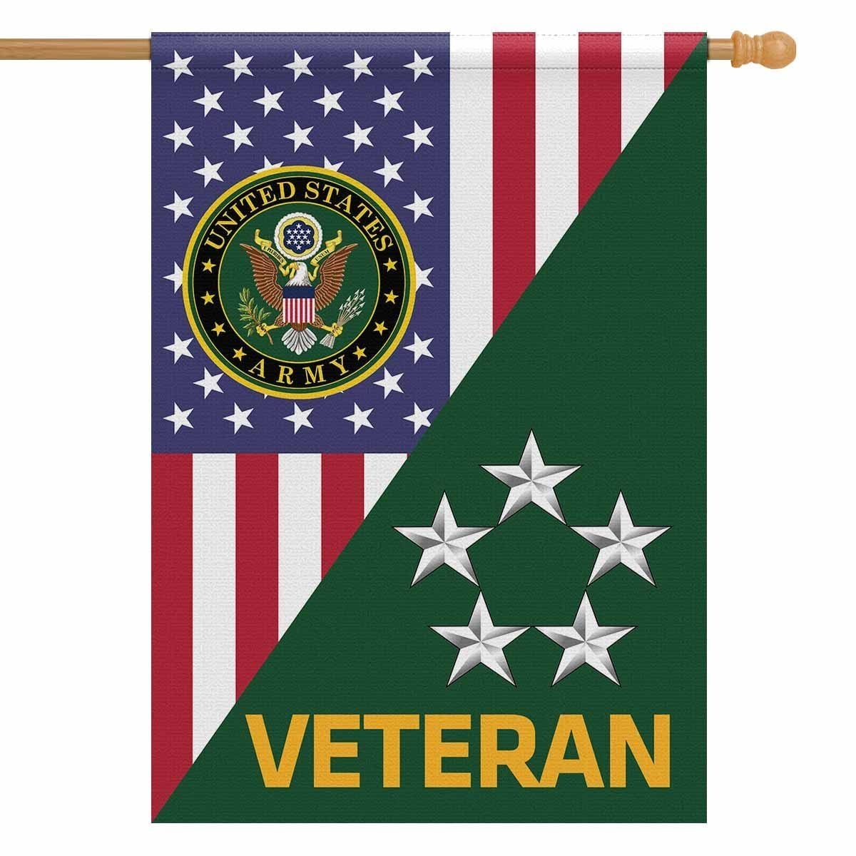 US Army Veteran Insignia With America Flag House Flag 28 Inch x 40 Inch Twin-Side Printing-HouseFlag-Army-Veterans Nation