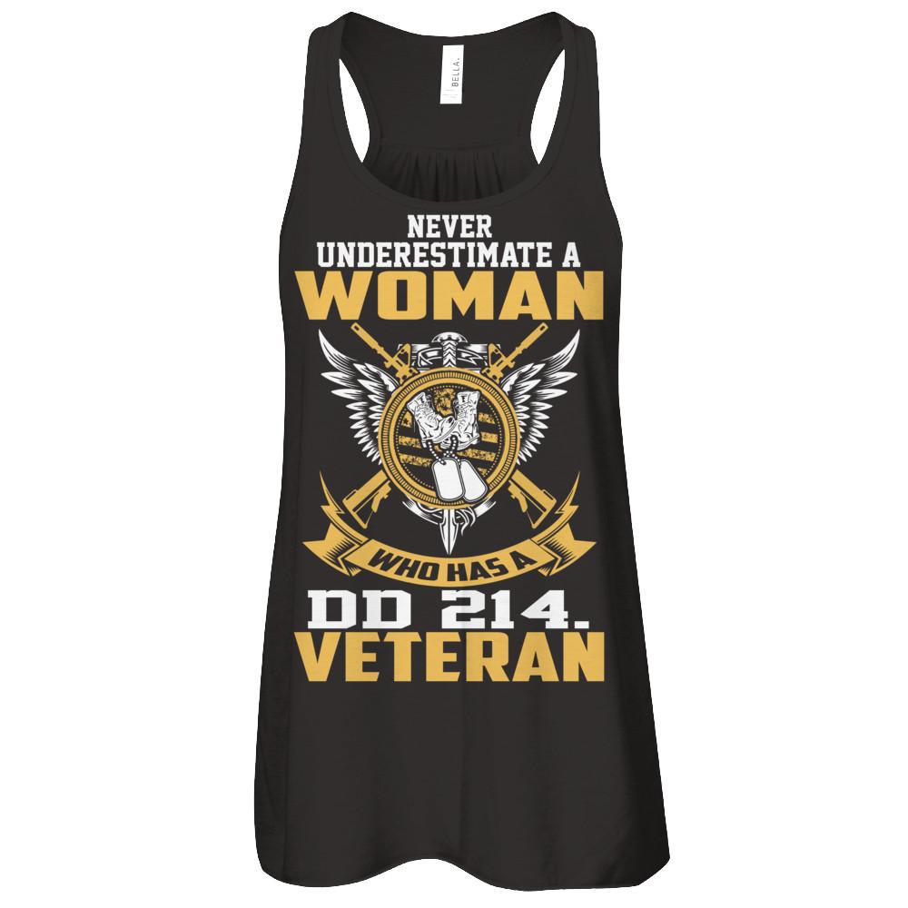 Military T-Shirt "Veteran - Woman With DD-214"-TShirt-General-Veterans Nation