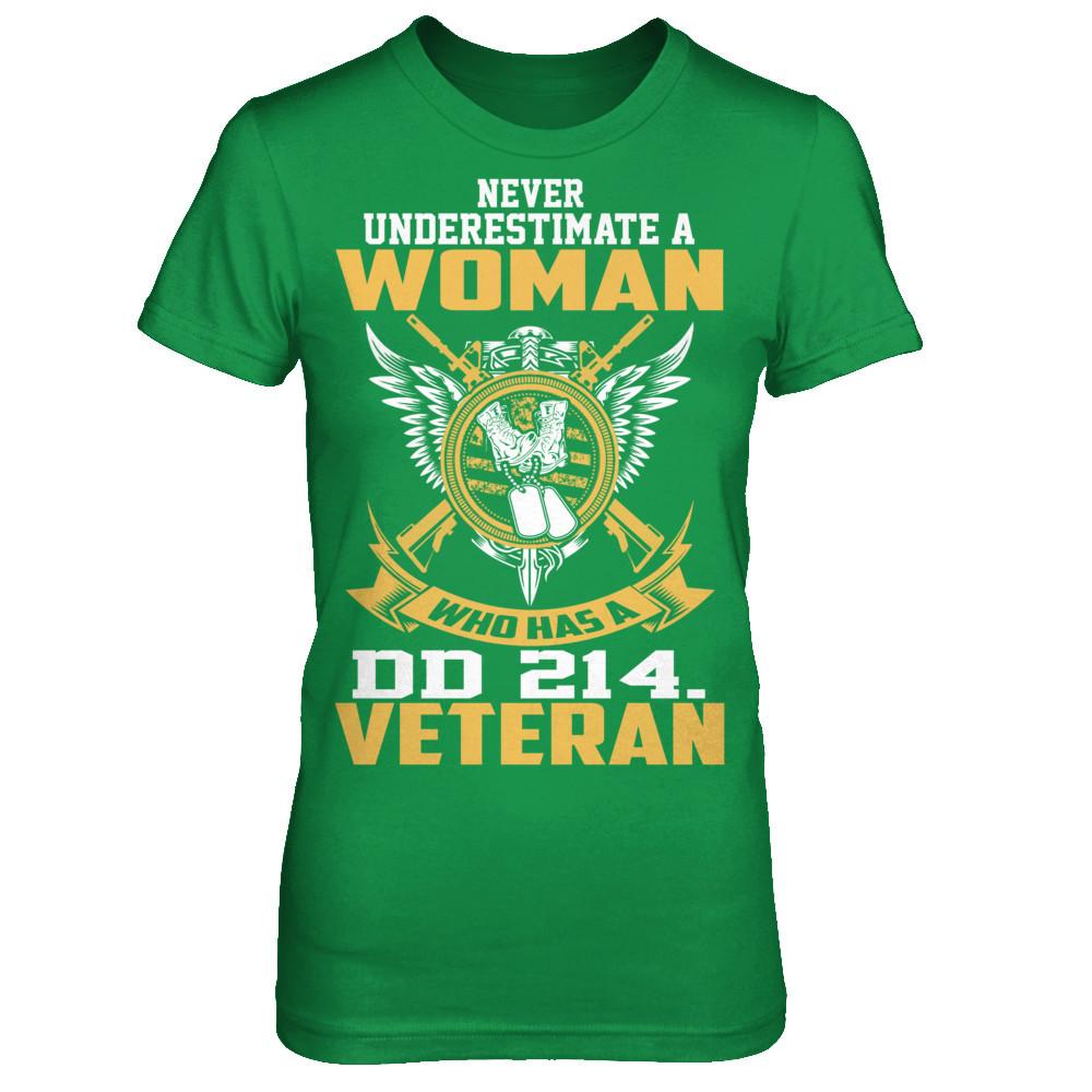 Military T-Shirt "Veteran - Woman With DD-214"-TShirt-General-Veterans Nation