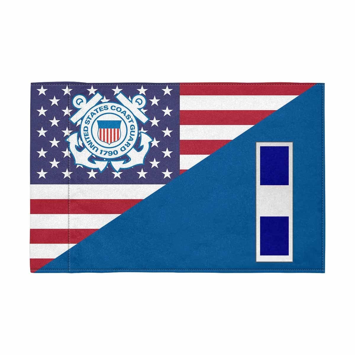 USCG W-3 Motorcycle Flag 9" x 6" Twin-Side Printing D01-MotorcycleFlag-USCG-Veterans Nation