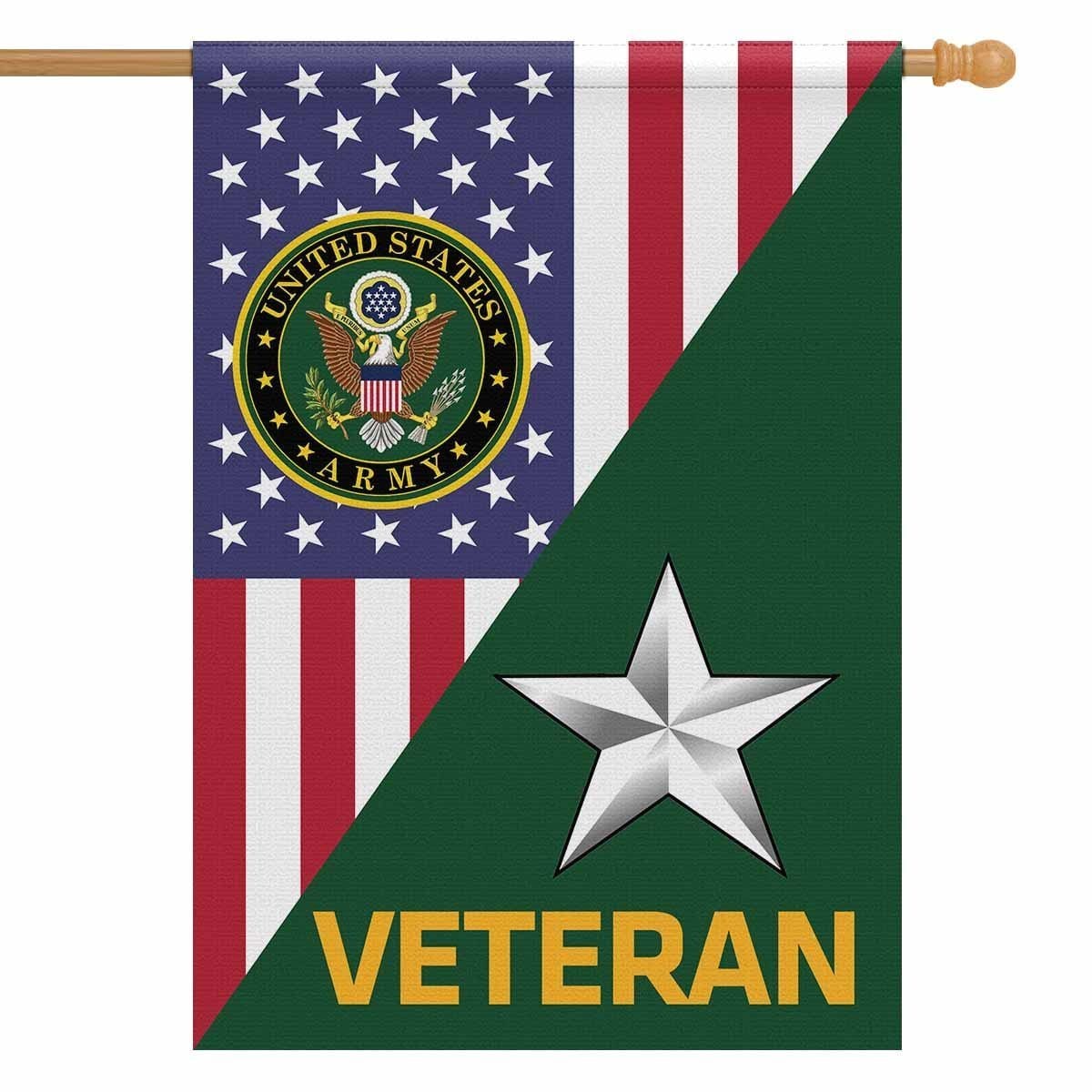 US Army Veteran Insignia With America Flag House Flag 28 Inch x 40 Inch Twin-Side Printing-HouseFlag-Army-Veterans Nation