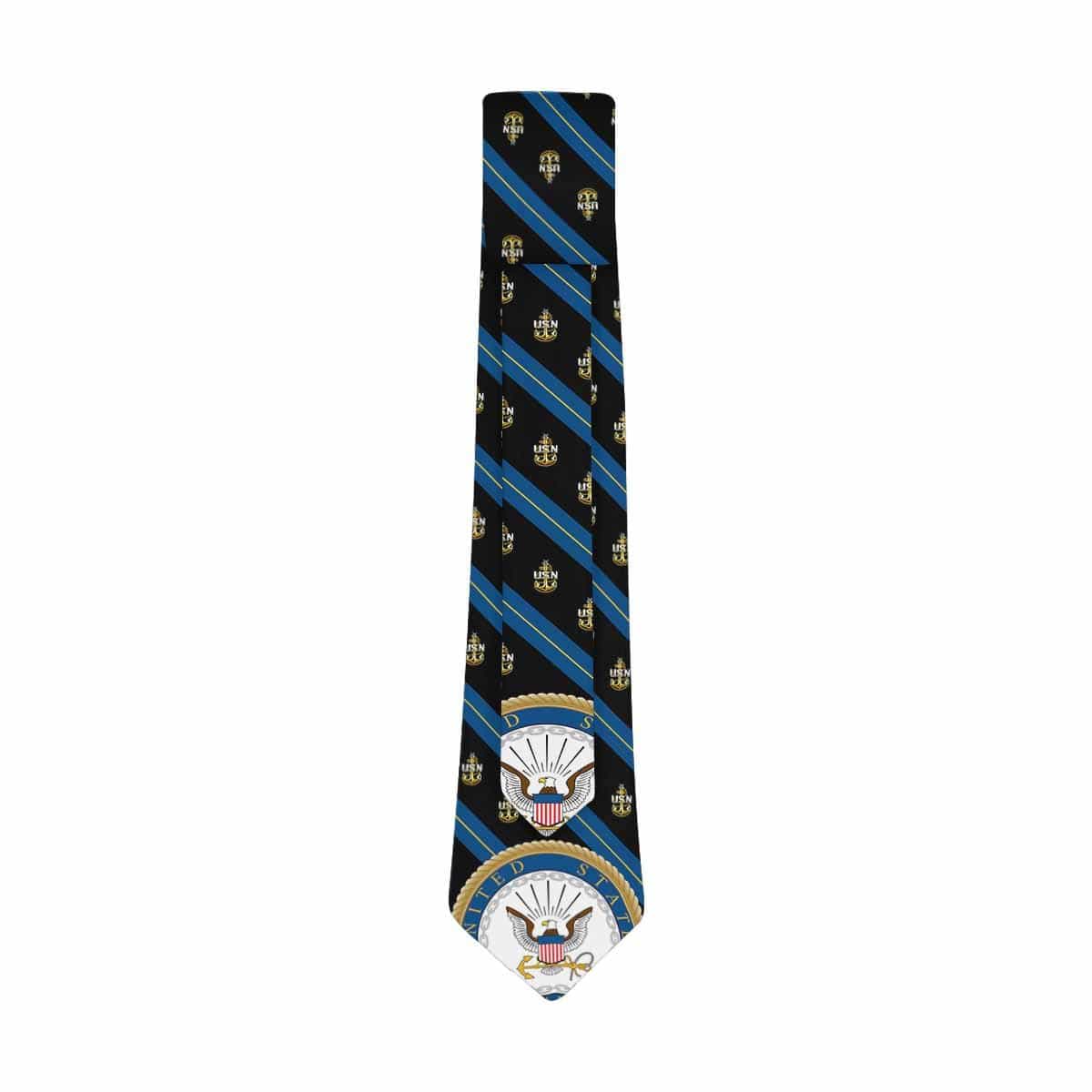 US Navy E-8 Classic Necktie (Two Sides)-Necktie-Navy-Collar-Veterans Nation