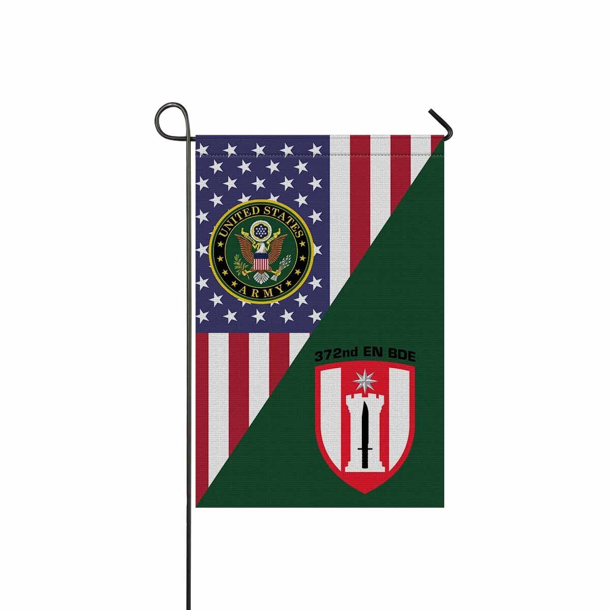 US ARMY 372ND ENGINEER BRIGADE Garden Flag/Yard Flag 12 inches x 18 inches Twin-Side Printing-GDFlag-Army-CSIB-Veterans Nation