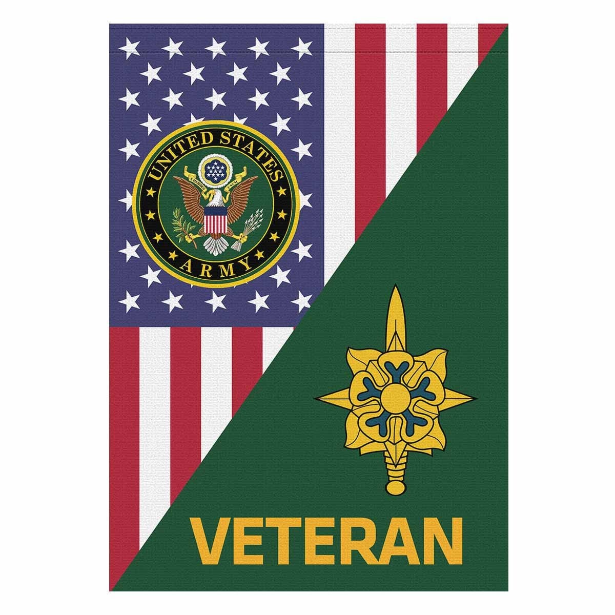 US Army Military Intelligence Branch Veteran House Flag 28 Inch x 40 Inch Twin-Side Printing-HouseFlag-Army-Branch-Veterans Nation