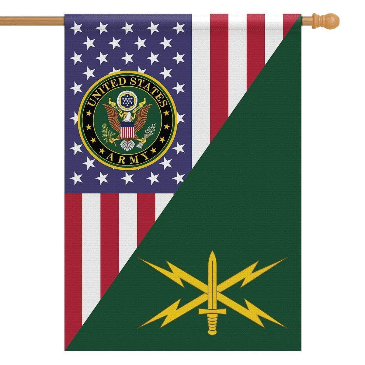 US Army Insignia With America Flag House Flag 28 Inch x 40 Inch Twin-Side Printing-HouseFlag-Army-Veterans Nation