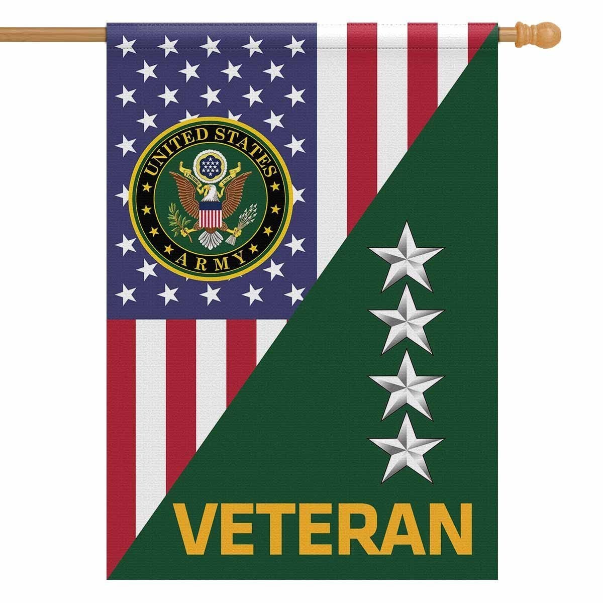 US Army Veteran Insignia With America Flag House Flag 28 Inch x 40 Inch Twin-Side Printing-HouseFlag-Army-Veterans Nation