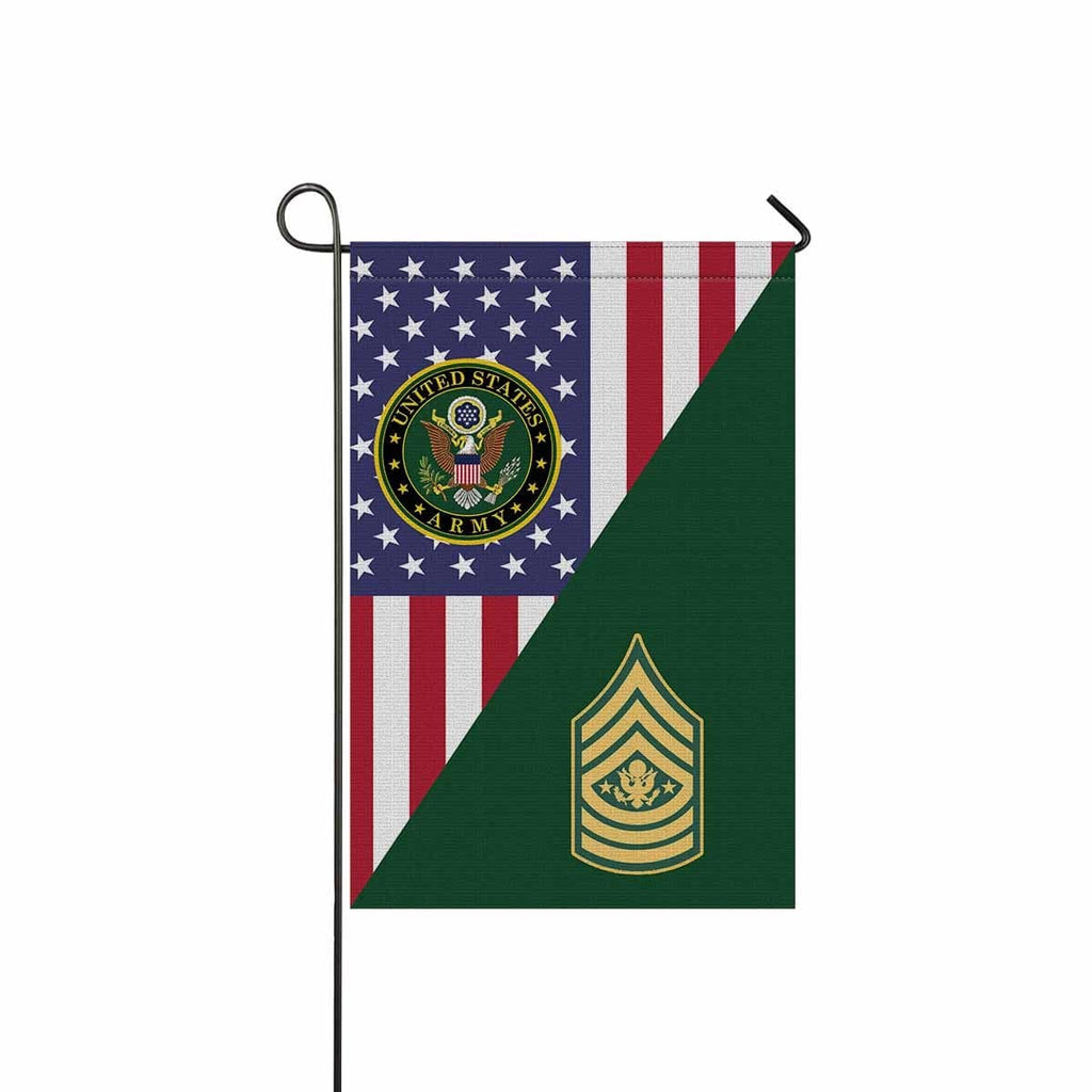 US Army E-9 Sergeant Major of the Army E9 SMA Noncommissioned Officer Garden Flag/Yard Flag 12 Inch x 18 Inch Twin-Side Printing-GDFlag-Army-Ranks-Veterans Nation