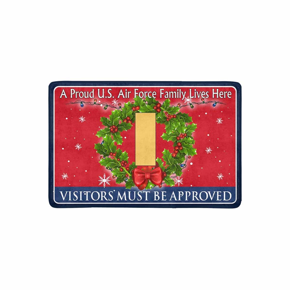 US Air Force O-1 Second Lieutenant 2d Lt O1 Commissioned Officer Ranks - Visitors must be approved - Christmas Doormat-Doormat-USAF-Ranks-Veterans Nation