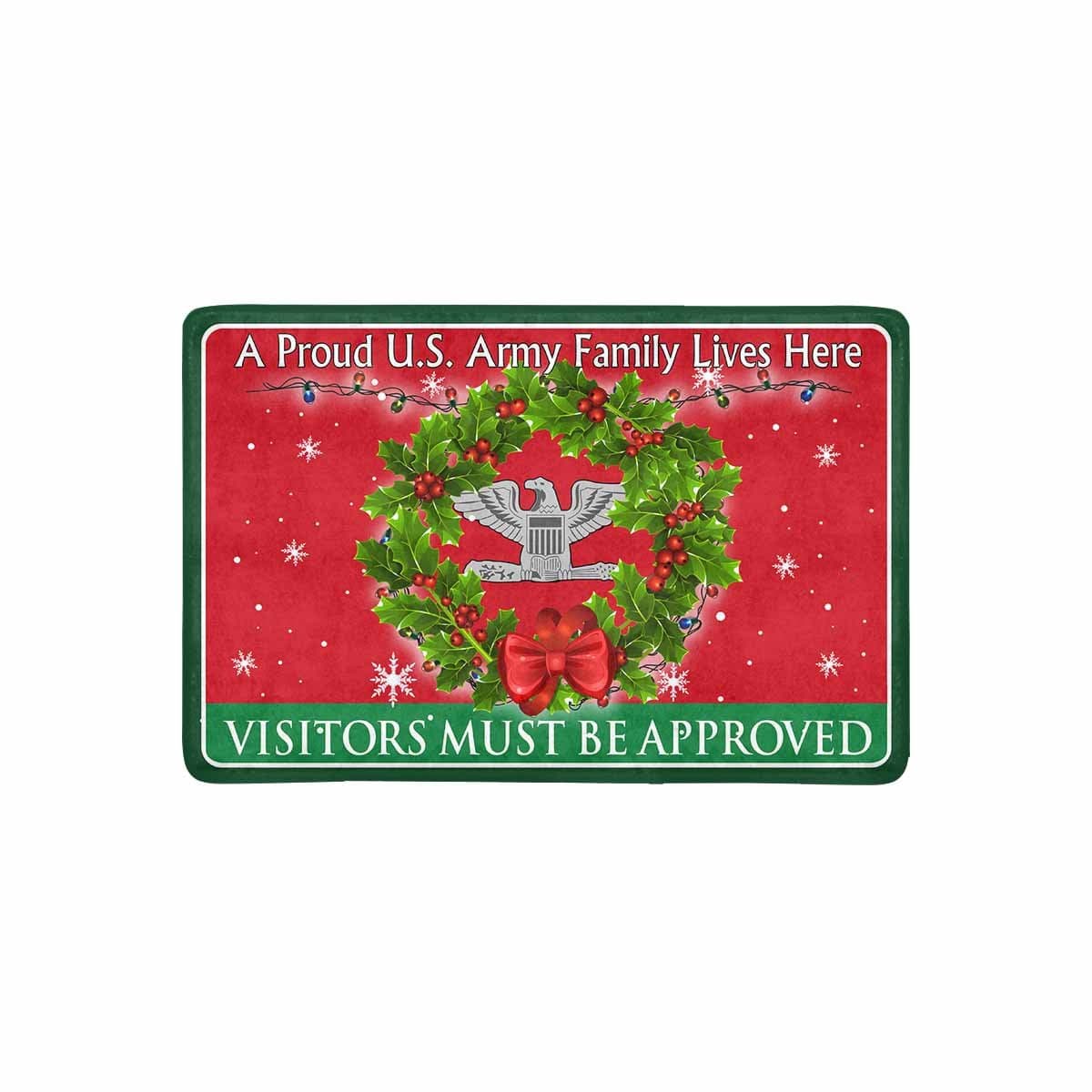 US Army O-6 Colonel O6 COL Field Officer Ranks - Visitors must be approved Christmas Doormat-Doormat-Army-Ranks-Veterans Nation