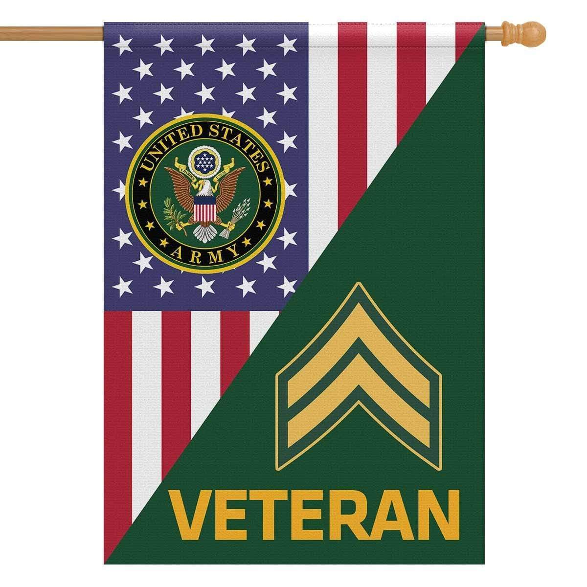 US Army Veteran Insignia With America Flag House Flag 28 Inch x 40 Inch Twin-Side Printing-HouseFlag-Army-Veterans Nation