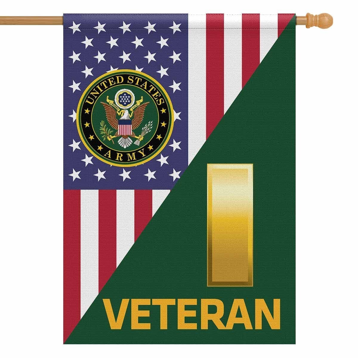 US Army Veteran Insignia With America Flag House Flag 28 Inch x 40 Inch Twin-Side Printing-HouseFlag-Army-Veterans Nation