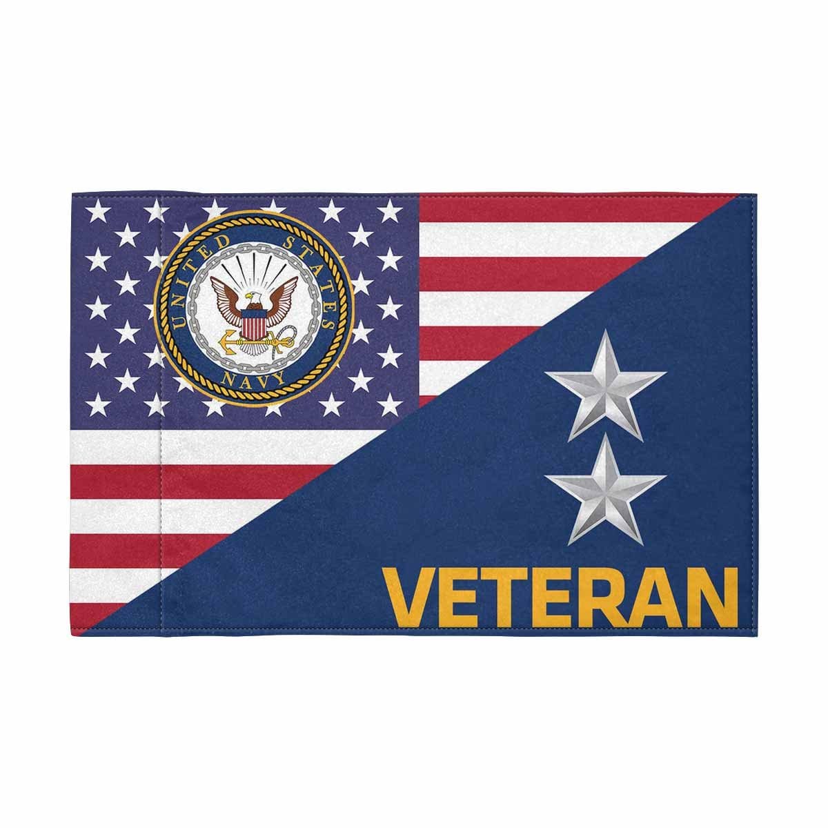 US Navy O-8 Veteran Motorcycle Flag 9" x 6" Twin-Side Printing D01-MotorcycleFlag-Navy-Veterans Nation