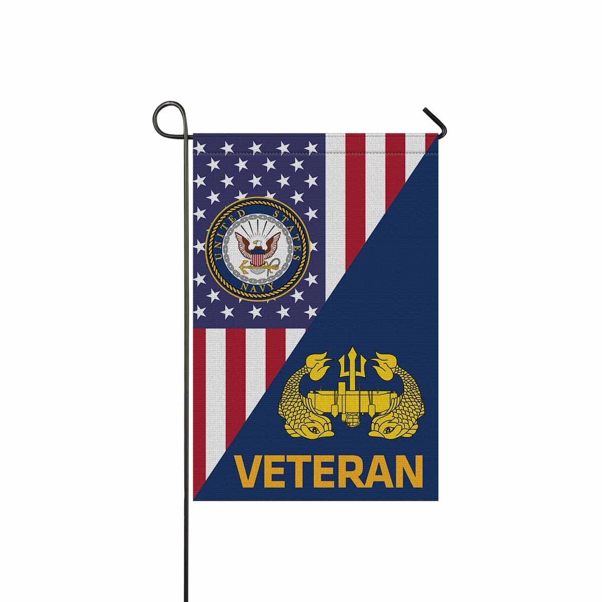 US Navy Deep Submergence Officer Badge Veteran Garden Flag/Yard Flag 12 inches x 18 inches Twin-Side Printing-GDFlag-Navy-Badge-Veterans Nation